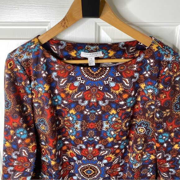 London Style Women size 14 Multicolor Dress Sheath Colorful Dress EUC - Picture 3 of 4